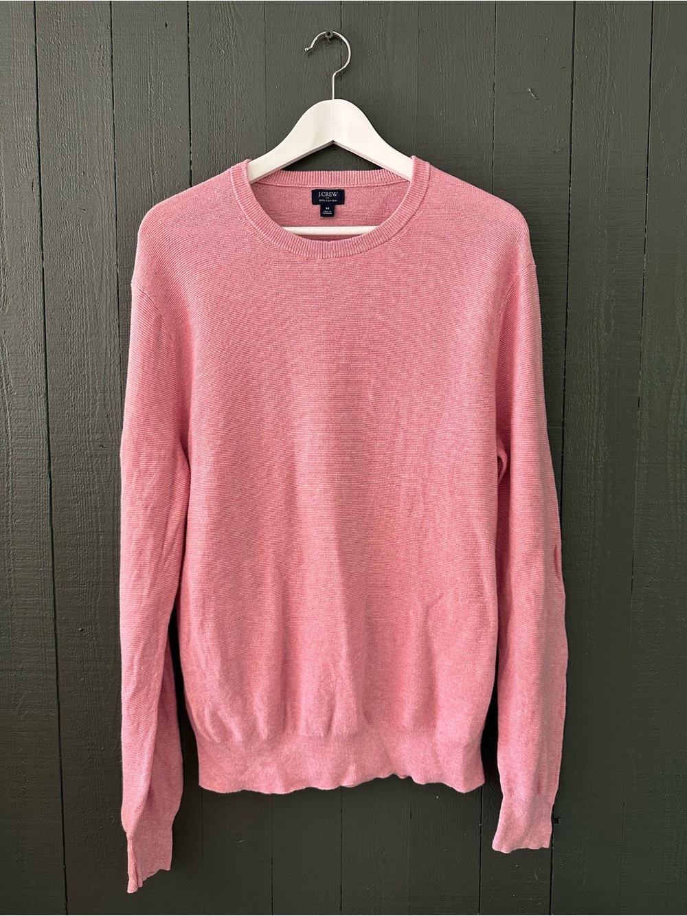 J. Crew Men's Pink 100% Cotton Crewneck Sweater